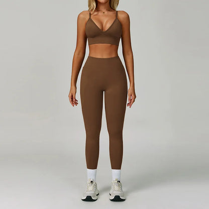 Seamless Sports Set Women'S Fitness 2/3PCS Yoga Suit Sportswear Running Bra Workout Scrunch Butt Leggings Gym Athletic Wear