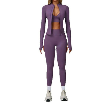 Seamless Sports Set Women'S Fitness 2/3PCS Yoga Suit Sportswear Running Bra Workout Scrunch Butt Leggings Gym Athletic Wear